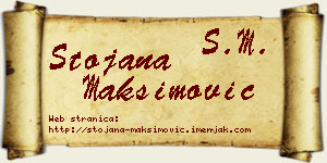 Stojana Maksimović vizit kartica